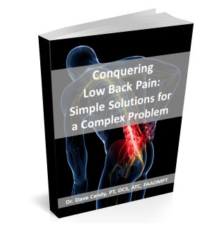 Conquering Low Back Pain: Simple Solutions for a Complex Problem by Dr. Dave Candy, PT, OCS, ATC, FAAOMPT.  Copyright 2018. More 4 Life Physical Therapy St. Louis, MO
