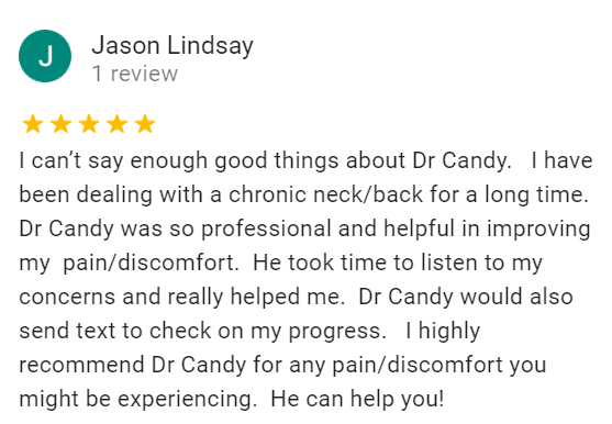 jason 5 star google review about neck pain