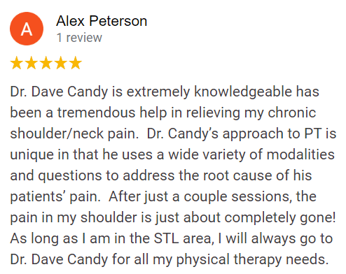 Shoulder Pain 5 Star Google Review