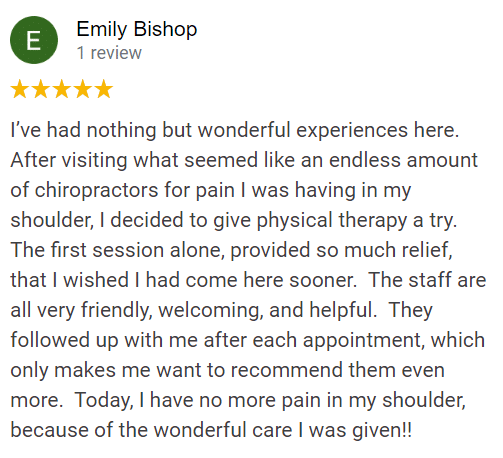 Emily - Shoulder Pain Review