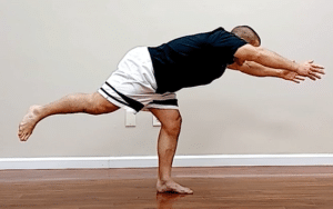 Warrior 3 is a yoga pose that works on balance and stregth