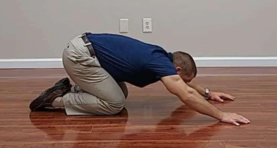 Child's Pose lower back pain stretch