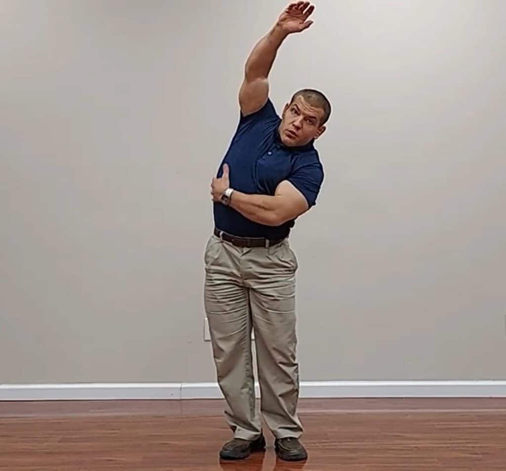 standing sidebending lower back pain stretch