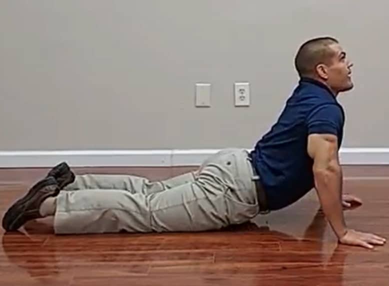 McKenzie extension exercise prone press-up lower back pain stretch