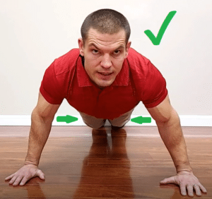 elbows in when doing pushups to prevent shoulder pain
