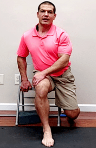 seated hip flexor stretch for lower back pain and hip mobility