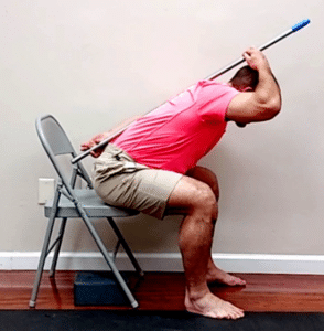 seated hip hinge stretch for lower back pain and hip mobility