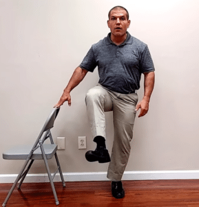 balance exercise for seniors high knee step