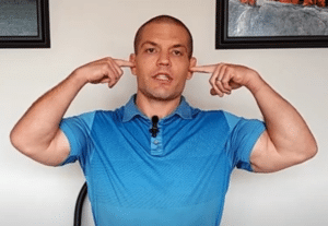 chin tuck neck pain exercise axis of rotation through ears