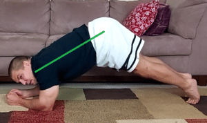 plank lower back pain home exercise step 1