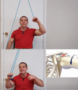 Pulley flexion exercise for shoulder pain - with shoulder internal rotation