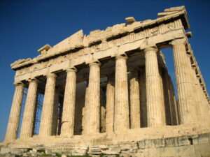 Parthenon supported by pillars
