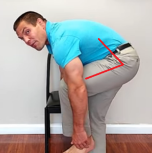 Range of motion needed to lift leg to get pants on