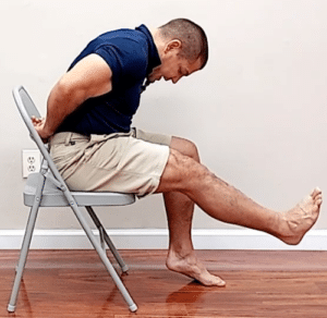 Slump test for sciatica pain behind the knee - step 2