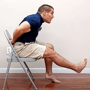 Slump test for sciatica pain behind the knee - step 3