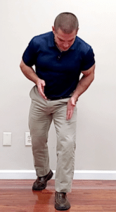 bursitis in hips exercises: weight shifting onto front leg when walking