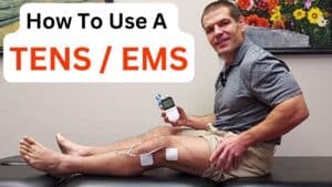 Using a TENS / EMS unit can help if it feels like a tight band around your knee after a knee replacement.