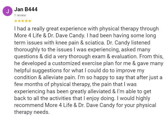 Jan- Google Review about knee pain