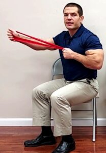 Resistance Band Chest Press Exercise
