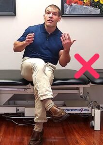 Avoid sitting with your legs crossed if you have inner thigh pain