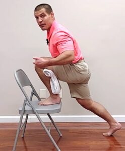 Foot on chair knee flexion exercise if you knee feels tight when bending it
