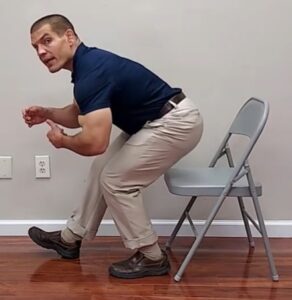Single leg chair stand exercise